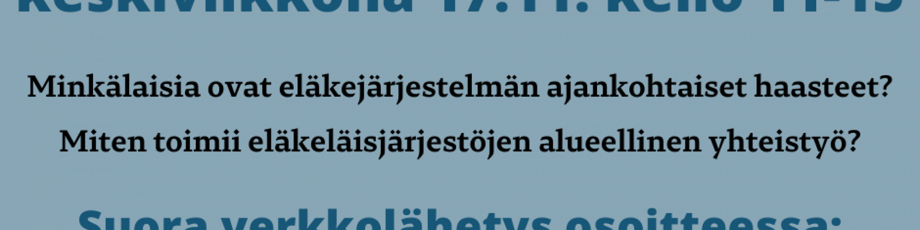 EETU ry:n Eläkeläisparlamentti 17.11.2021 lähetys seurattavissa!